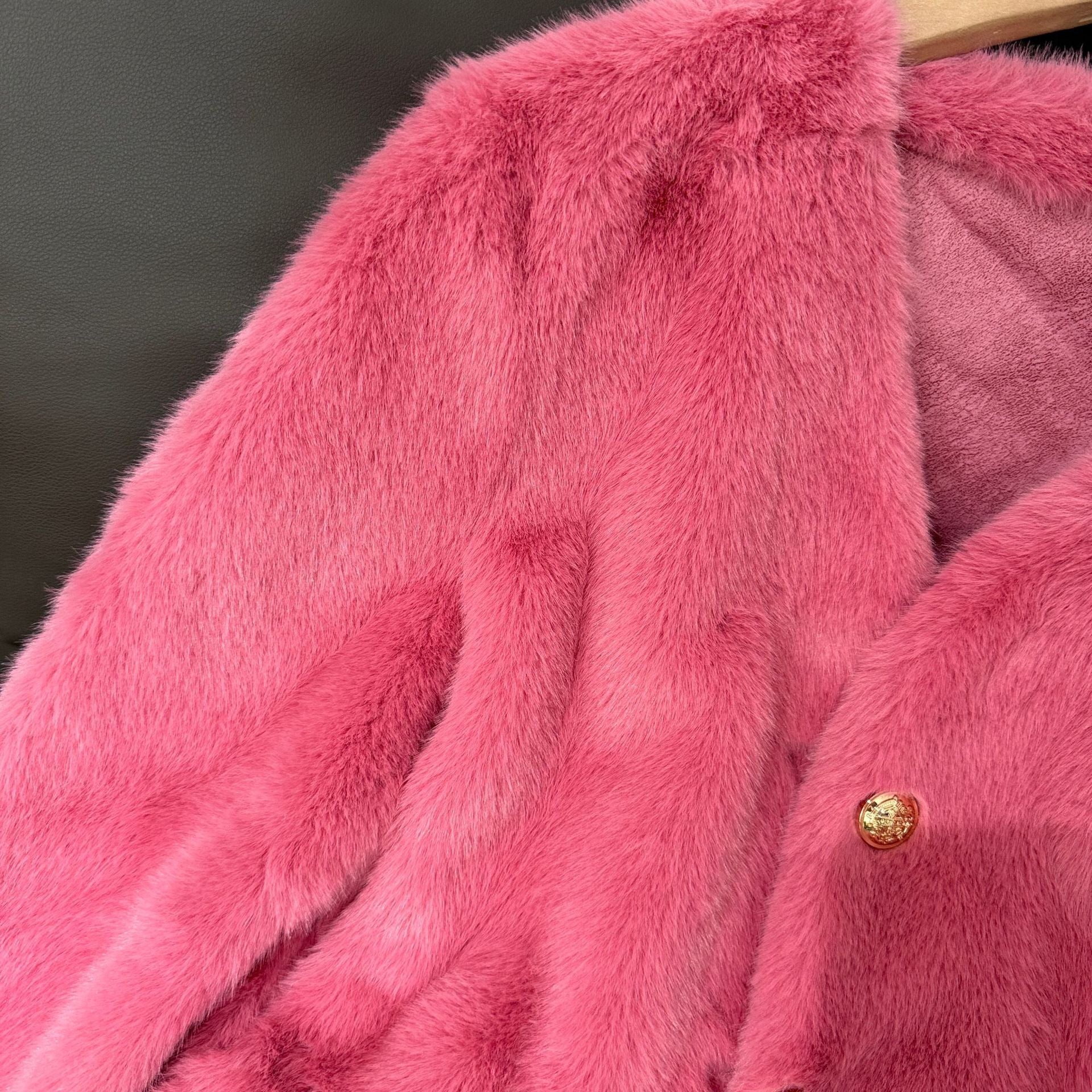 Fashion V Neck Faux Fur Short Coats