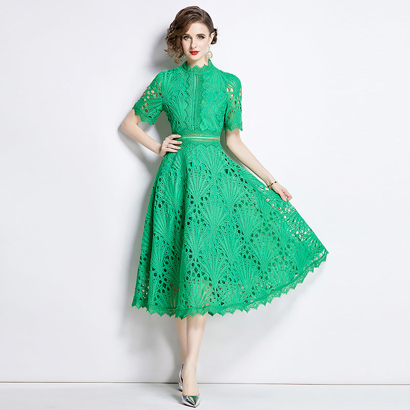 Elegant Vintage Lace Maxi Dress