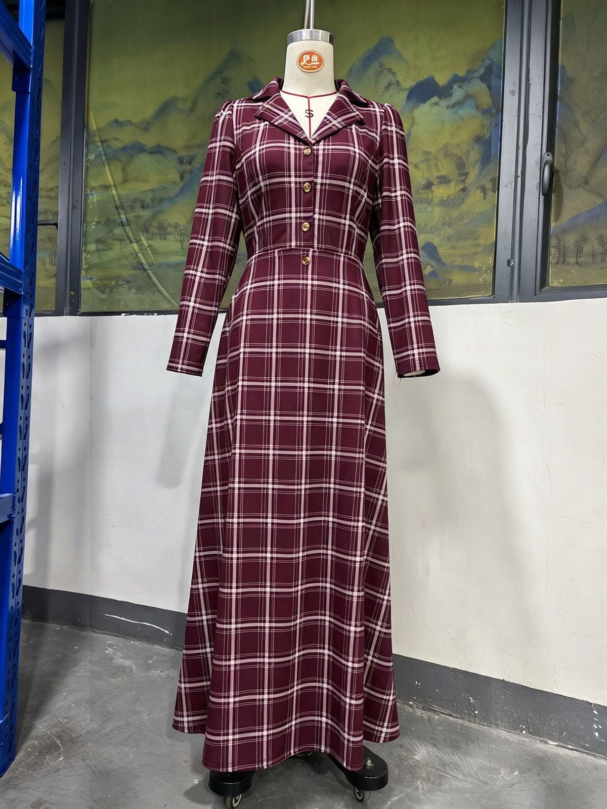 Women's Autumn & Winter Elegant French Plaid Button-Front Blazer Dress