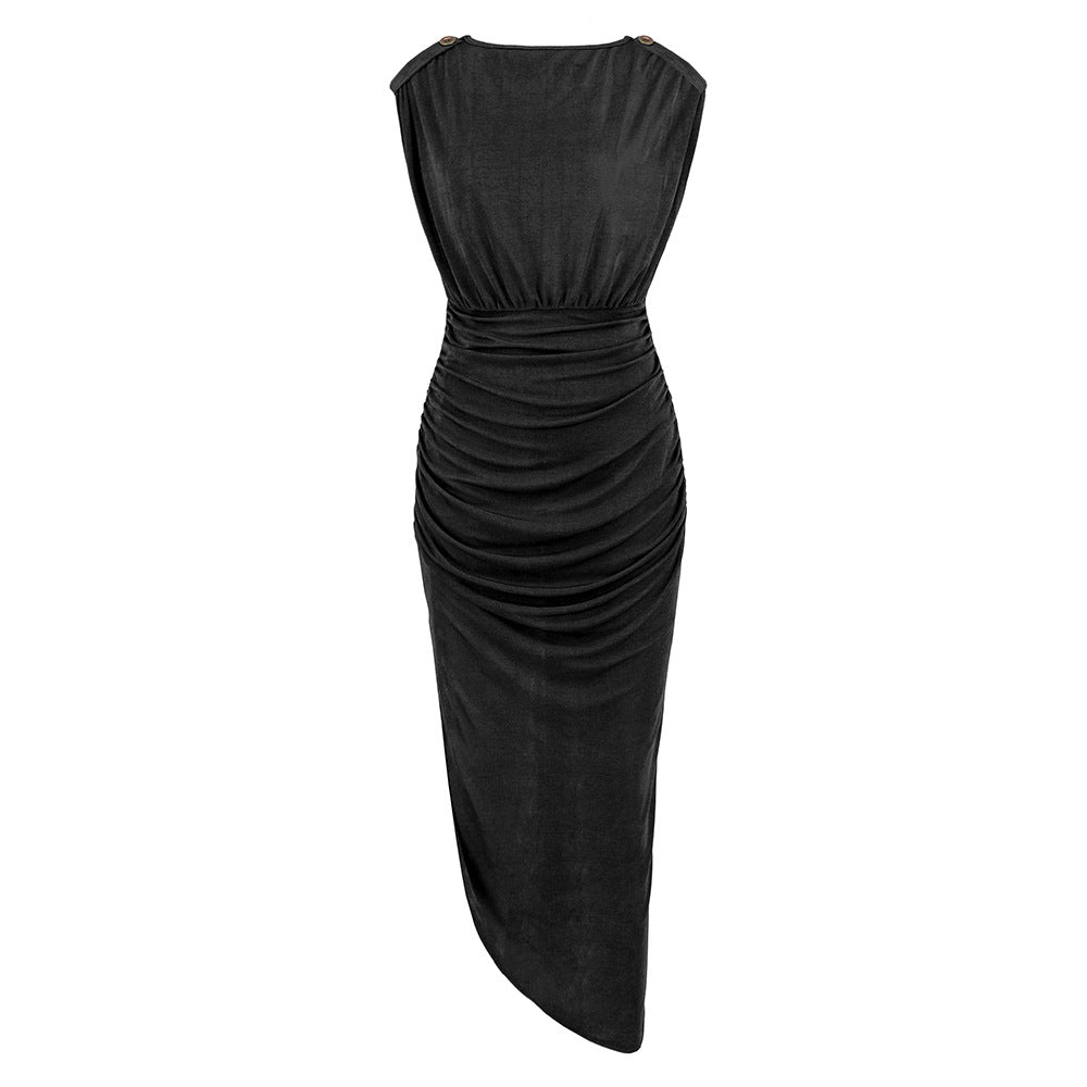 Sexy Pleated Night Party Dresses-Dresses-LQ587-hei-M-Free Shipping at meselling99
