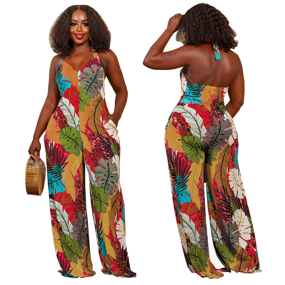 Summer Dyed Loose Jumpsuits for Women