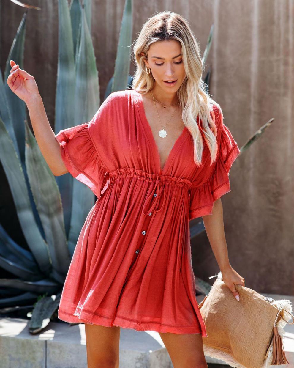 Found Love Pleated Romper - Wine