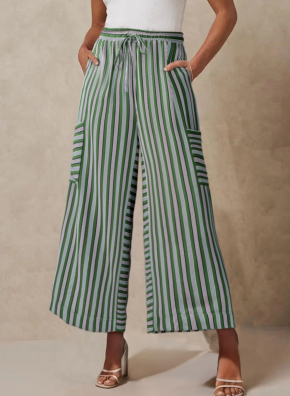 Women's Summer Striped Straight Leg Pants