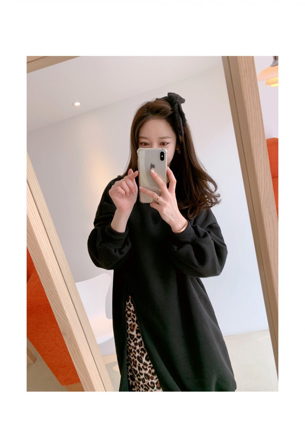 Leisure Leopard Fake Two Pieces Autumn Long Dresses-Dresses-Free Shipping at meselling99