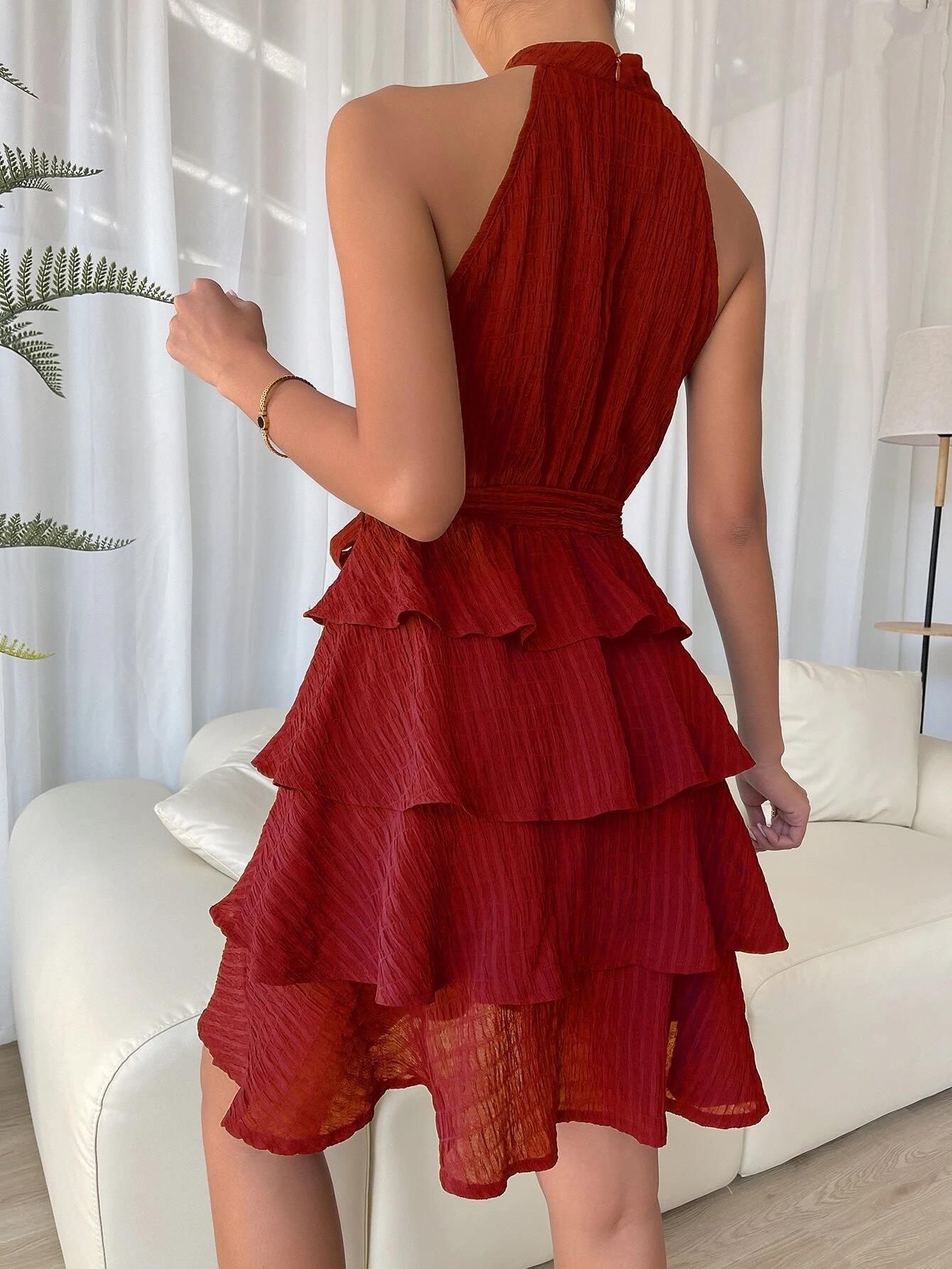 Casual Summer Sleeveless Ruffled Mini Dresses