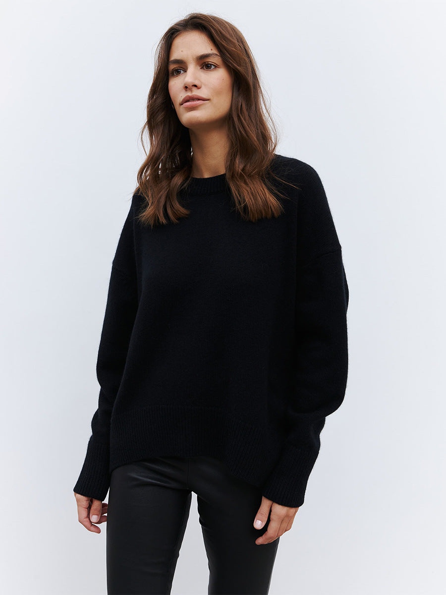 Women's Oversized Round Neck Long Sleeve Sweater