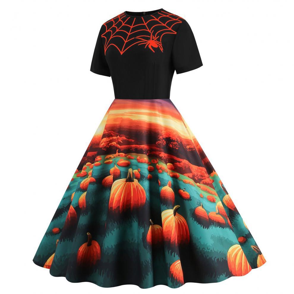 Halloween Print Fit & Flare Dress