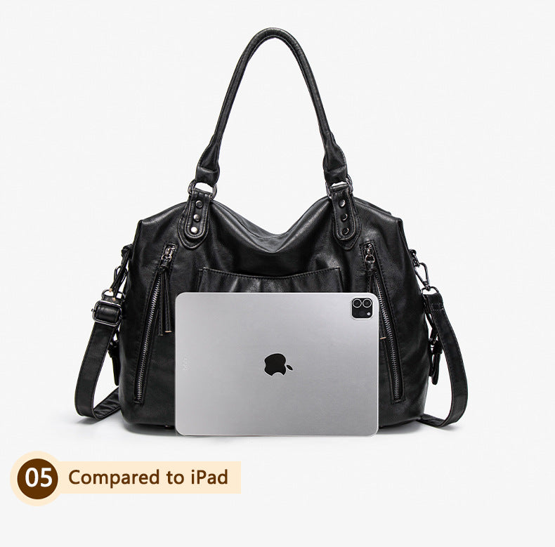 Retro PU Leather Tote Bag