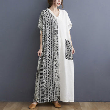 Vintage Pocket Design Plus Sizes Long Cozy Dresses-Dresses-Free Shipping at meselling99