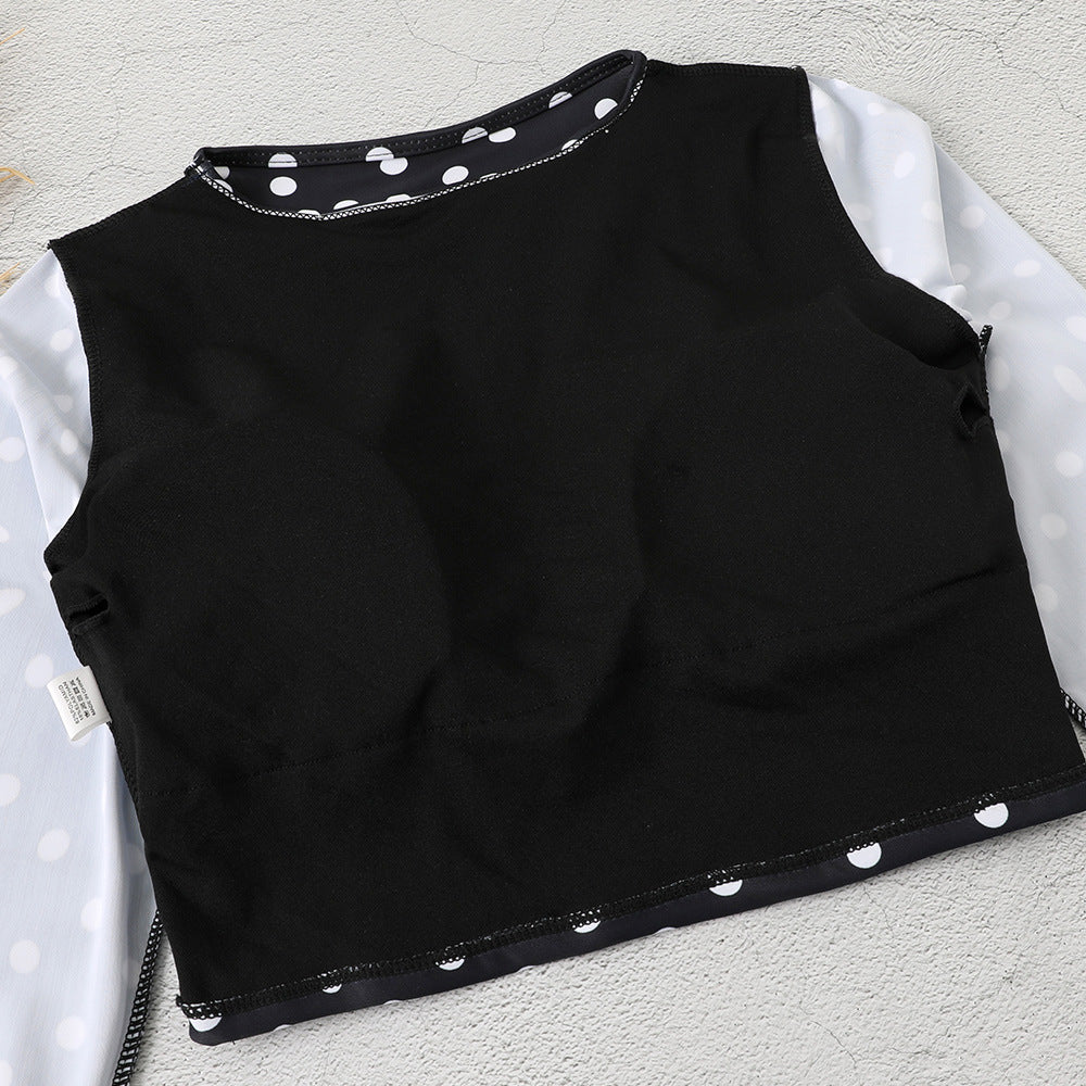 Black Dot Long Sleeves Surf Wear for Women