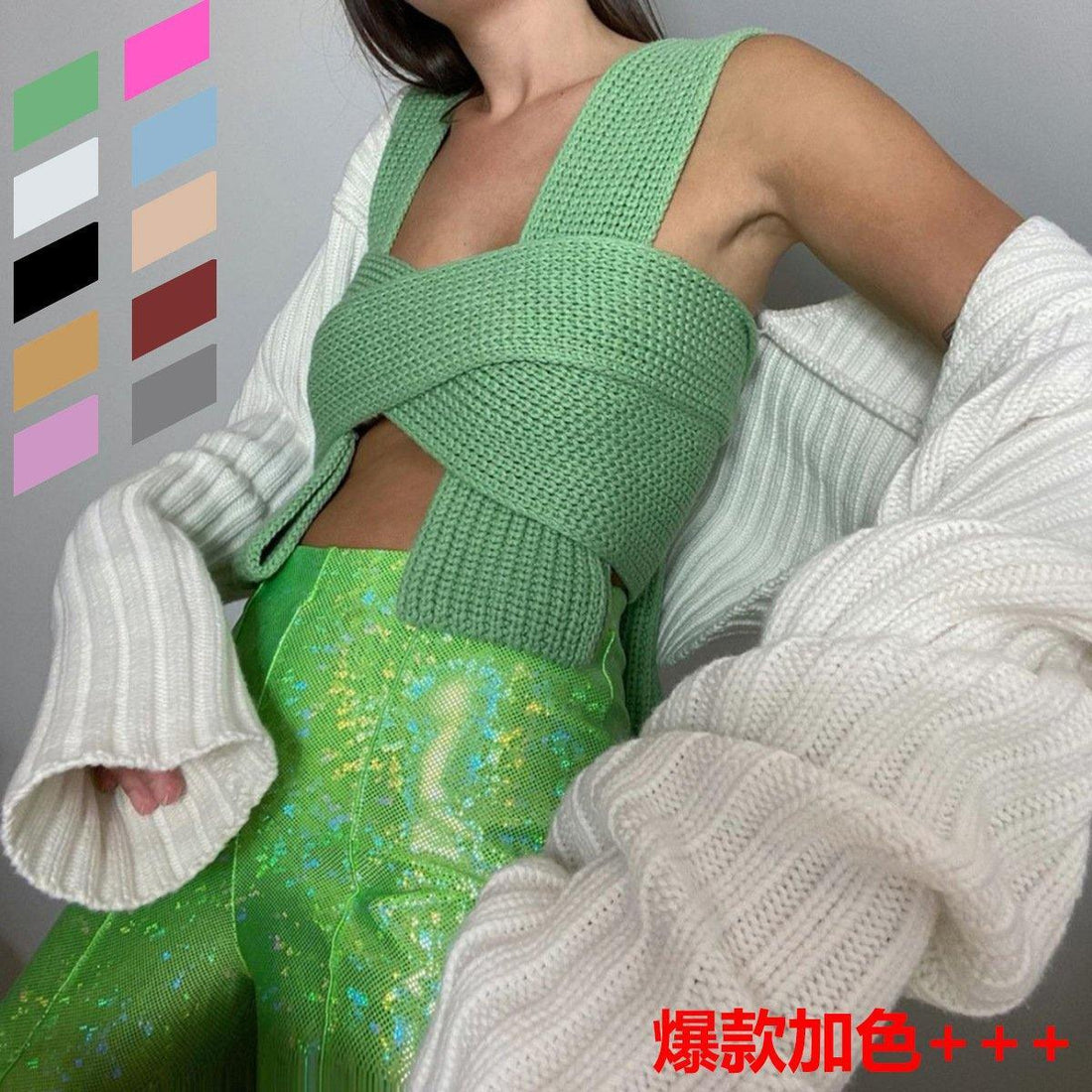 DIY Knitting Bangdage Tops-STYLEGOING