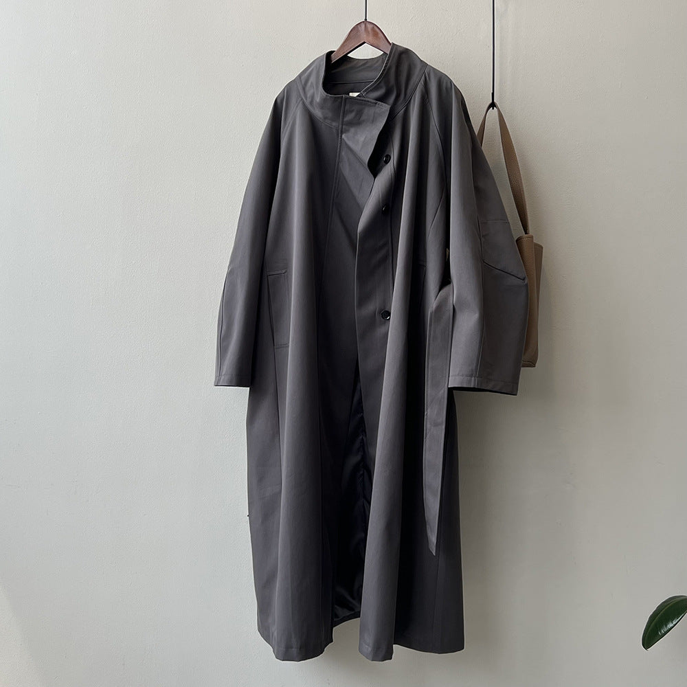 Women’s Stand Collar Long Trench Coat