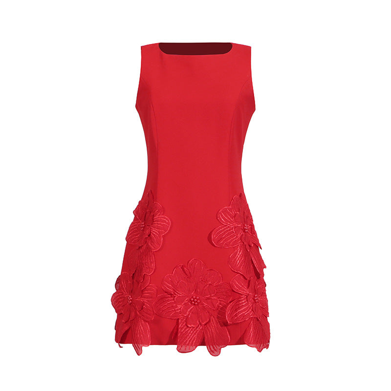 Designed Sweet 3D Floral Sleeveless Mini Dress