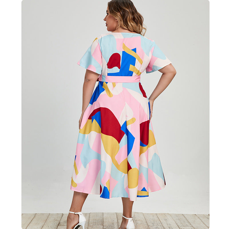 Summer Short Sleeves Plus Sizes Dresses-Dresses-Free Shipping at meselling99