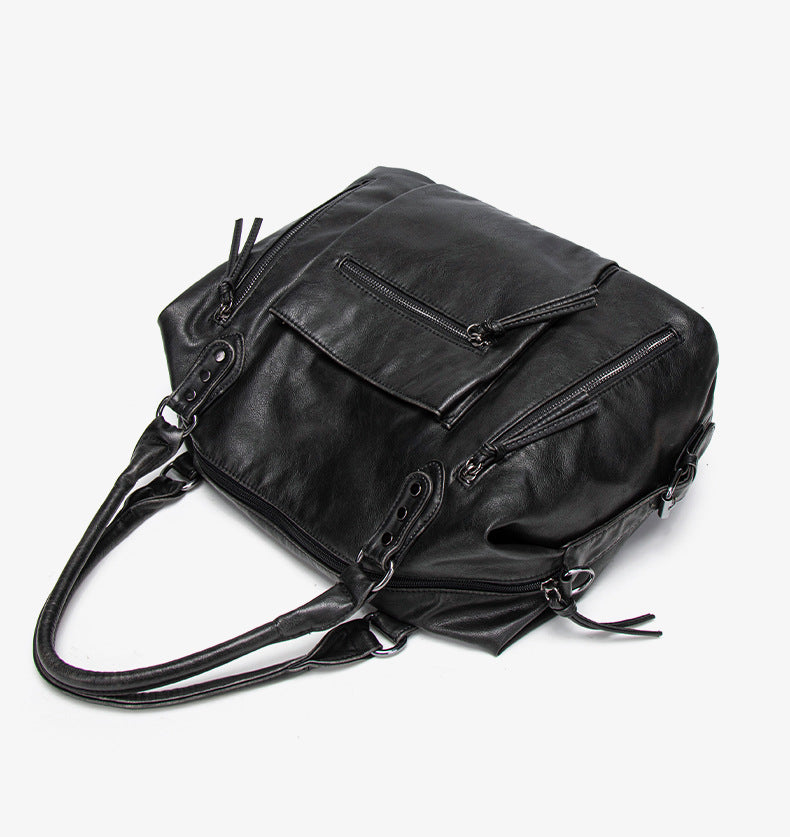 Retro PU Leather Tote Bag