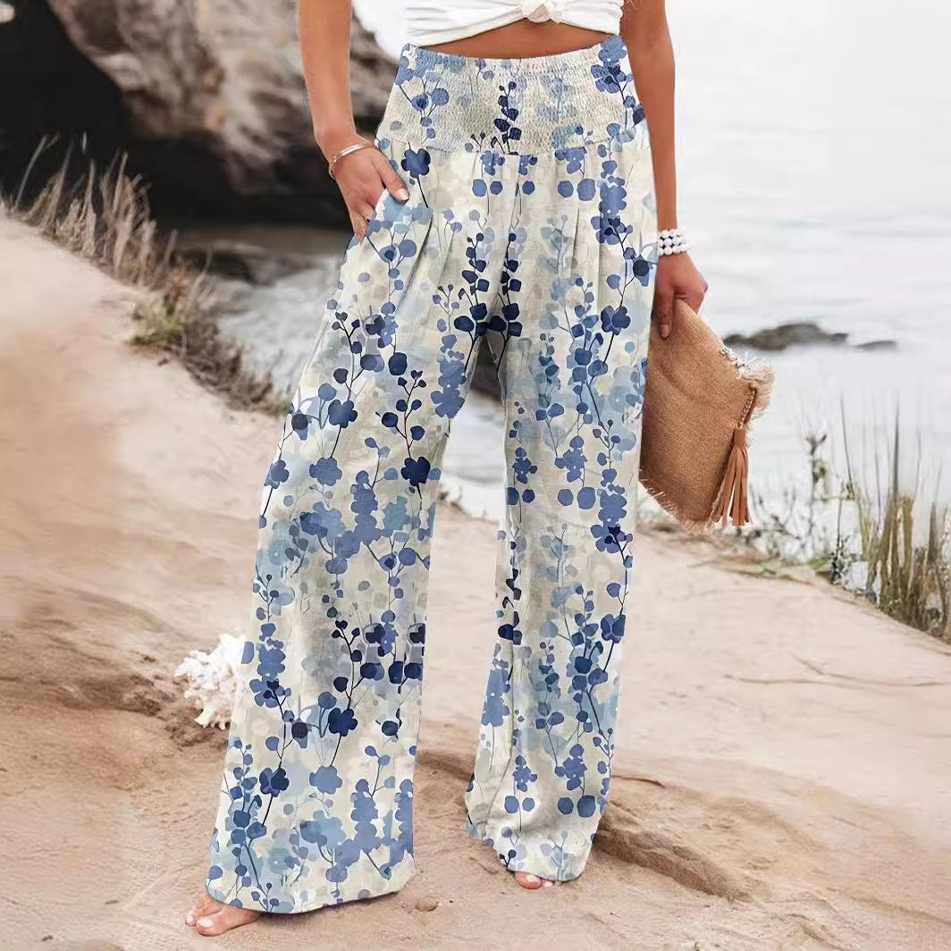 Women's Printed Wide-Leg Lounge Pants