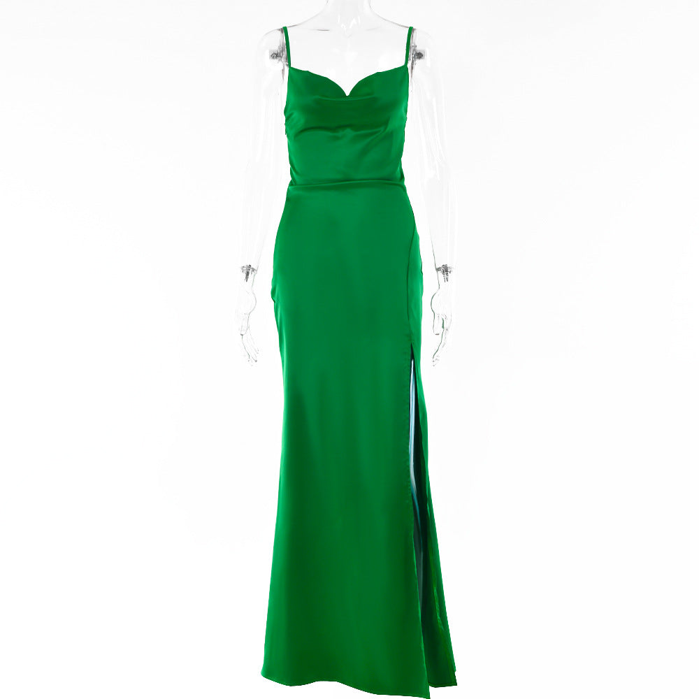 Sexy Backless Spaghetti Straps Evening Party Dresses-Dresses-Green-S-Free Shipping at meselling99
