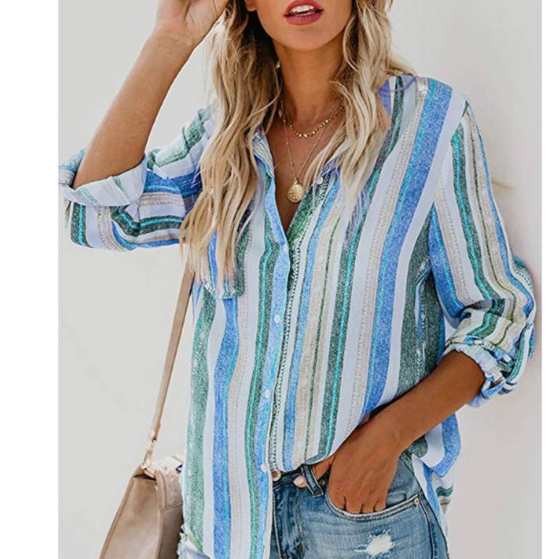 Women's Summer Casual Striped Shirt – Versatile & Stylish