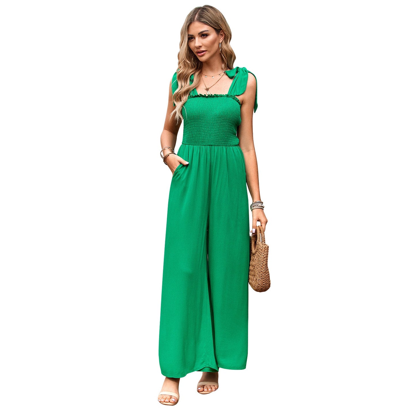 Fashion High Waist Summer Wide Legs Jumpsuits