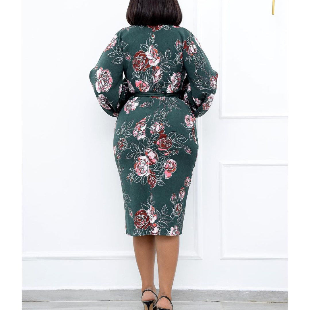 Round Neck Plus Sizes Office Lady Dresses--Free Shipping at meselling99