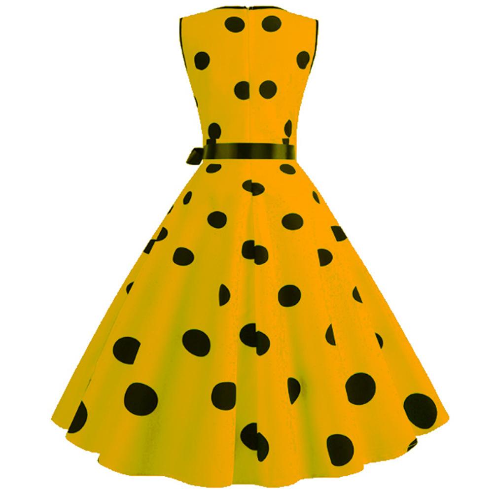 Casaul Sleeveless Dot Print Vintage Dresses-Dresses-Free Shipping at meselling99