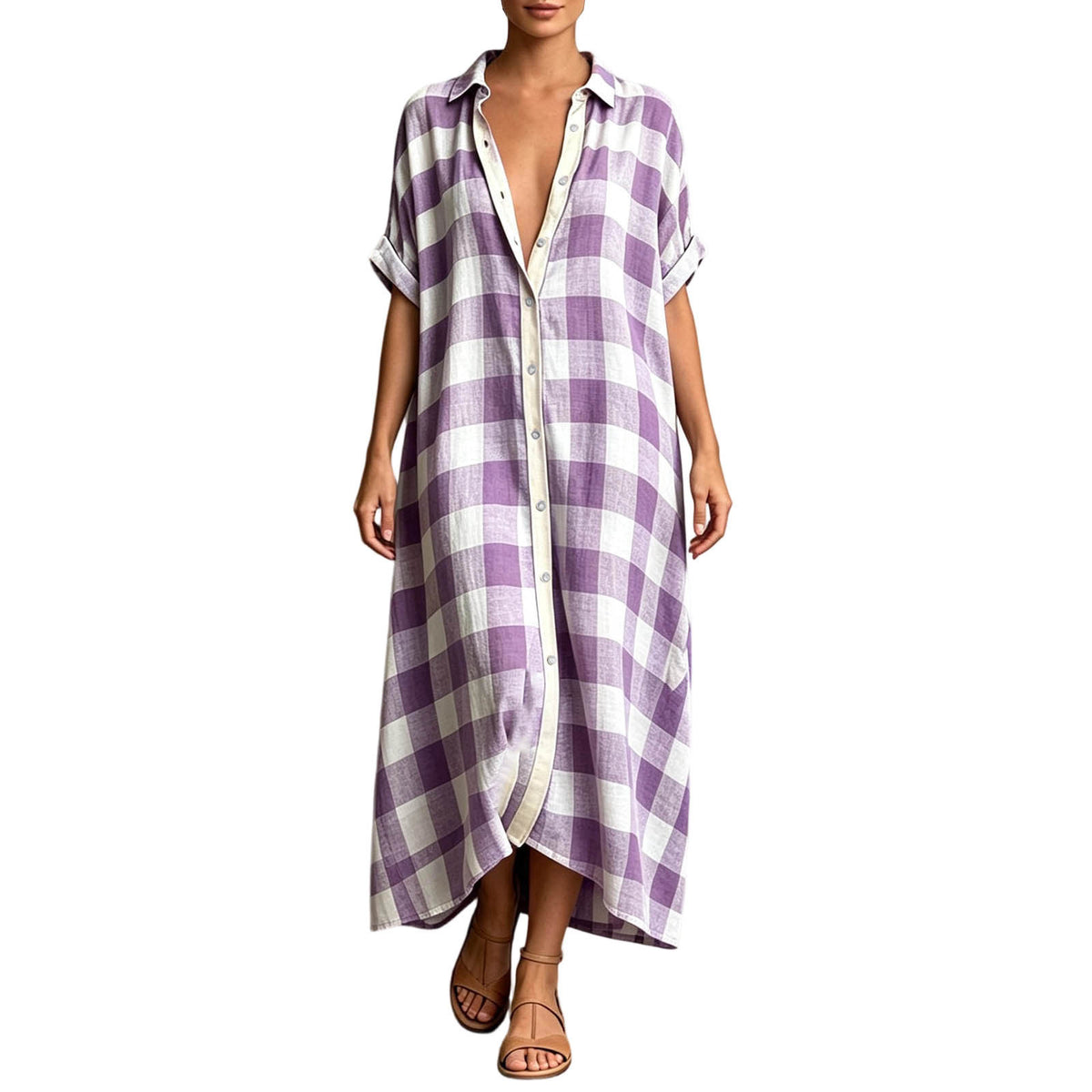 Women's Plaid Shirt Dress