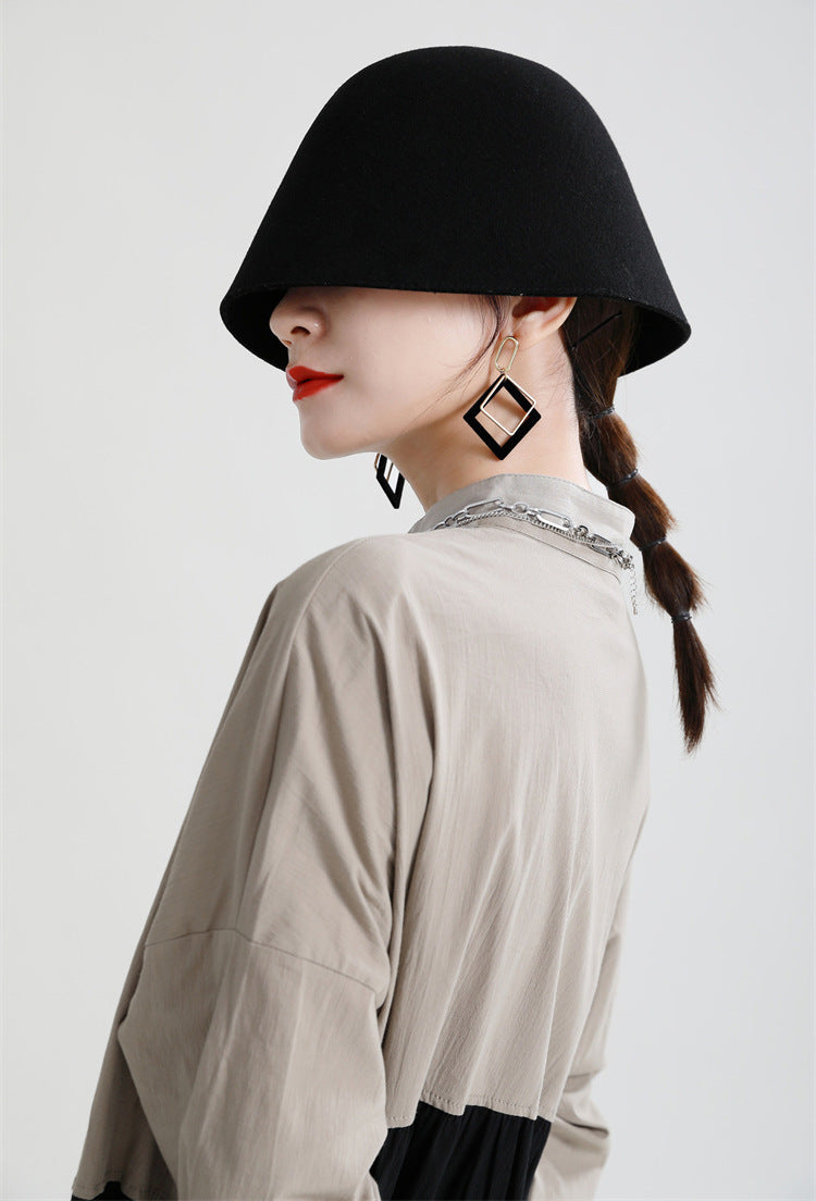 Casual Linen Contrast Color Loose Women Long Dresses--Free Shipping at meselling99