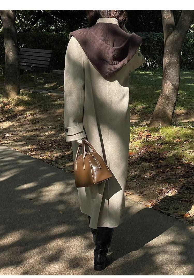 Women's Knit Hooded Cape Scarf 2pcs/set