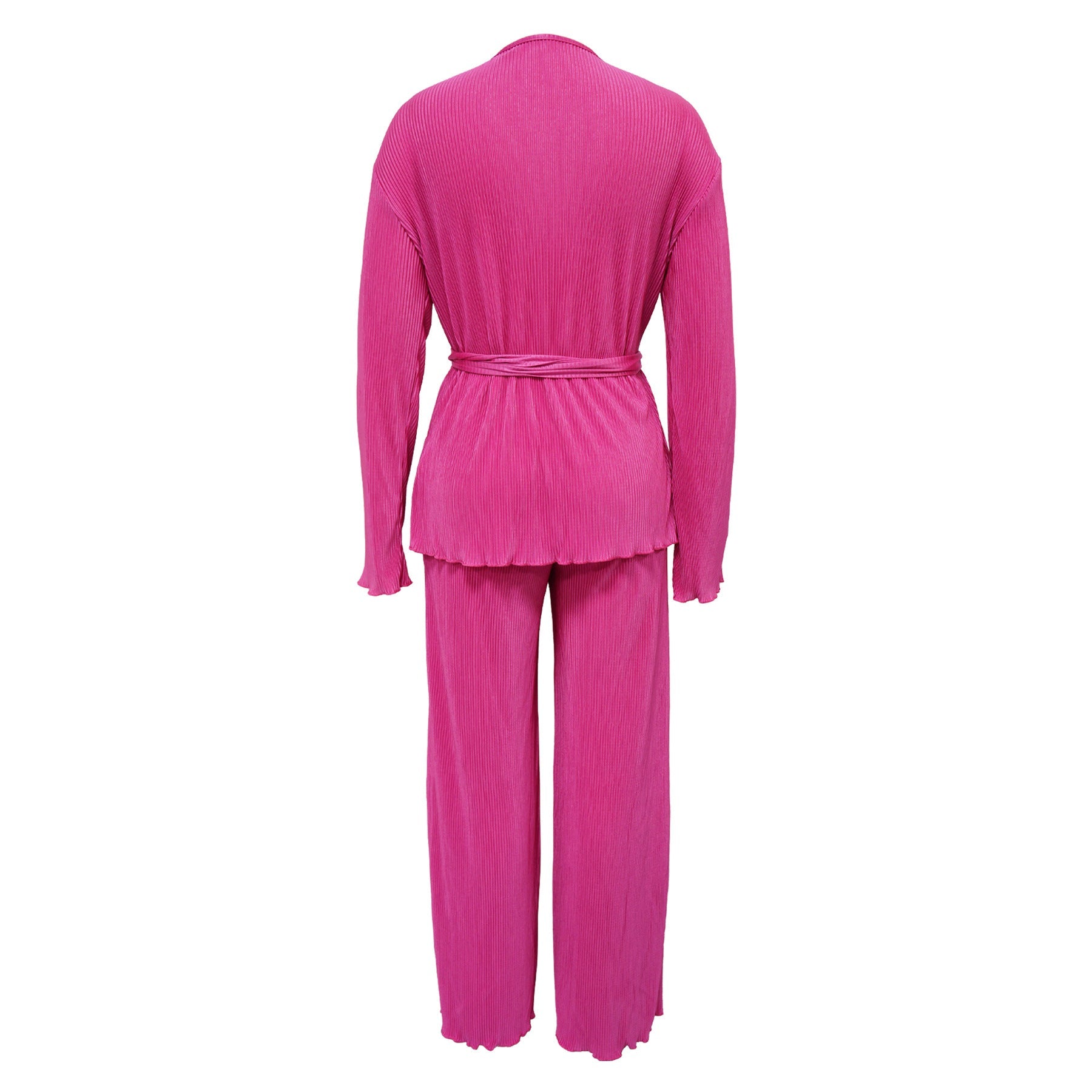 Casual V Neck Long Sleeves Tops and Pants Two Pieces Suits