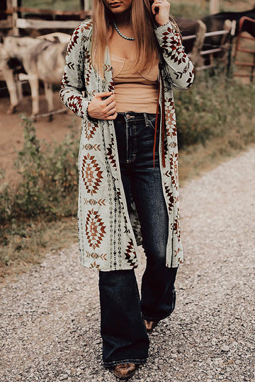 Moller Pocketed Belted Fringe Cardigan