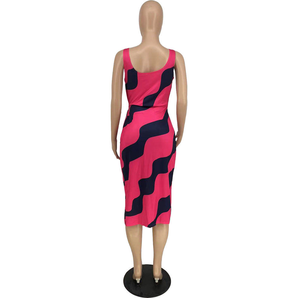 Sexy & Stylish High-Slit Print Dress – Women’s Fashion Dress with Side Slit