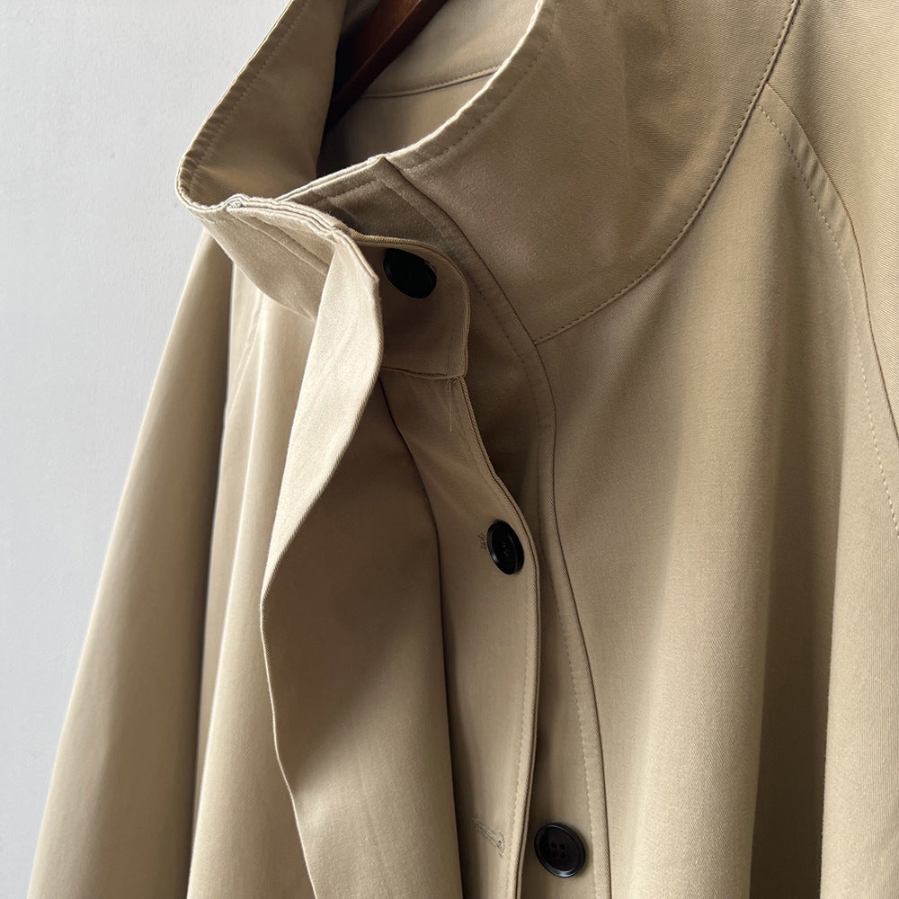 Women’s Stand Collar Long Trench Coat
