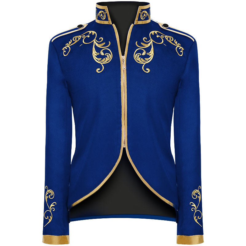 Medieval Court Style Embroidered Blazer for Men