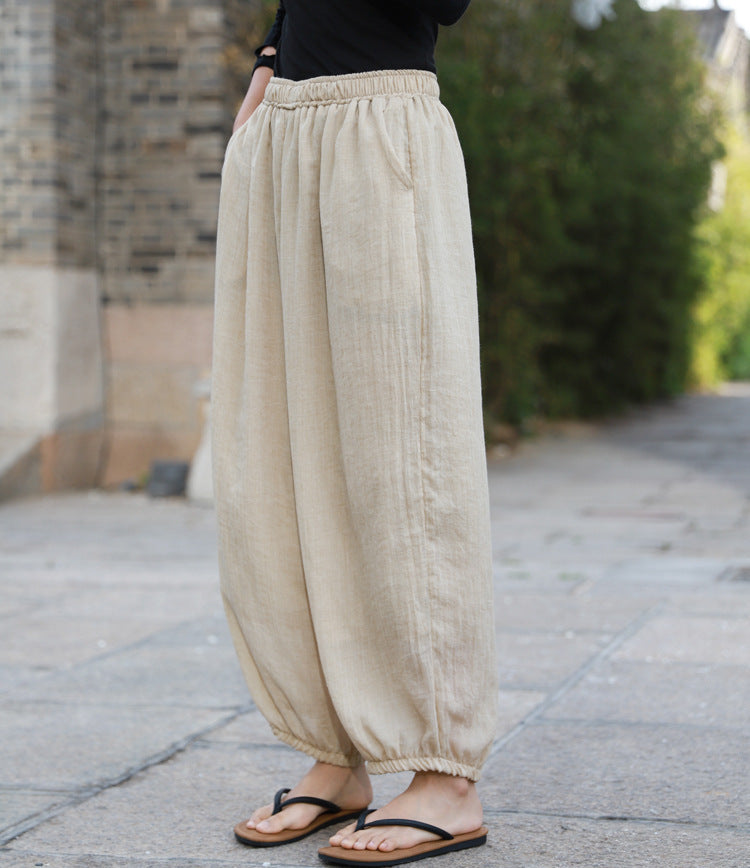 Women's Linen Cotton Loose Lounge Pants
