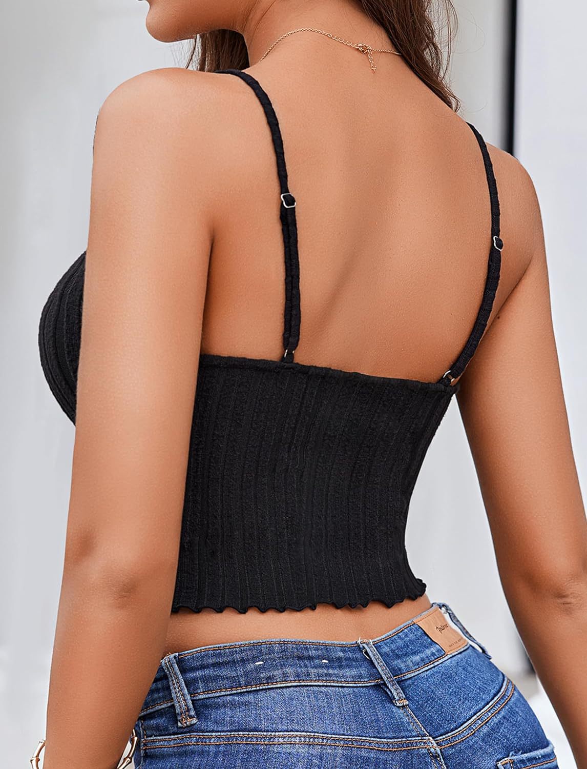 Ofelia Cotton Polka Dot Tie Front Crop Top