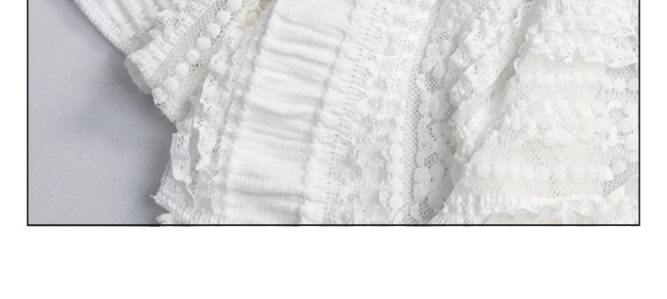 Girlyhalo Vintage White Lace Irregular Hem Wrap Skirt