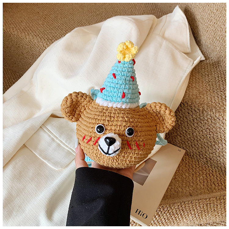 Handmade Knitted Bear Coin Purse