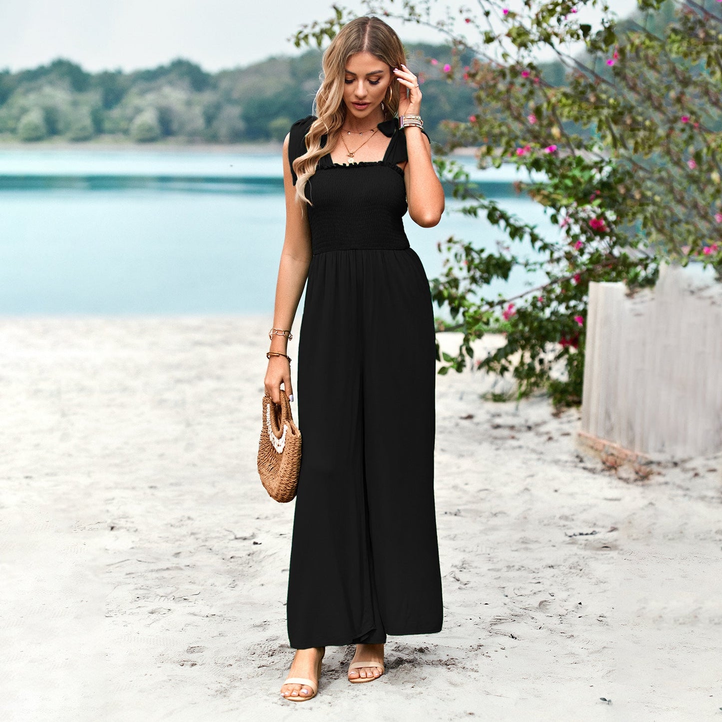 Fashion High Waist Summer Wide Legs Jumpsuits