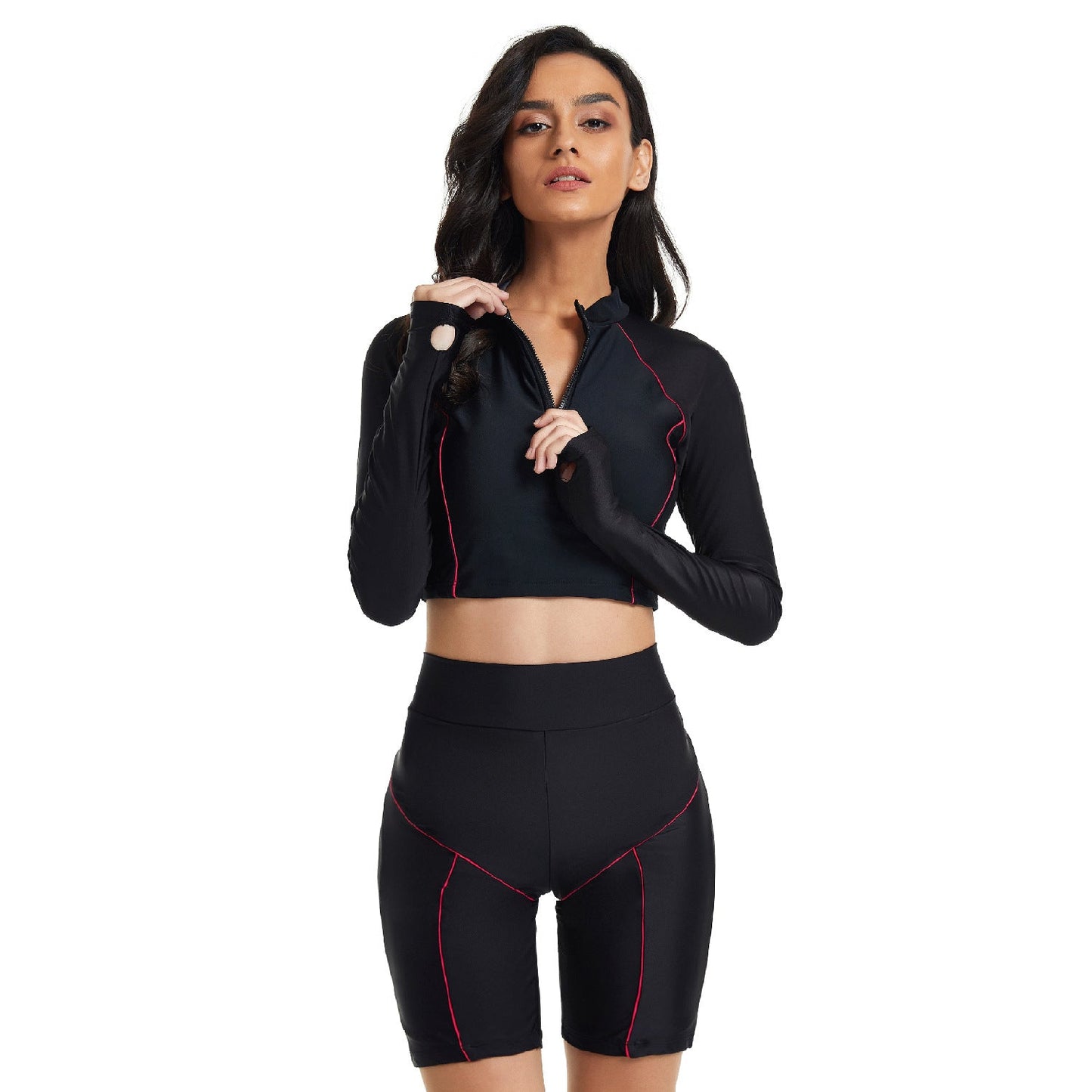 Black Zipper Surfing suits for Women