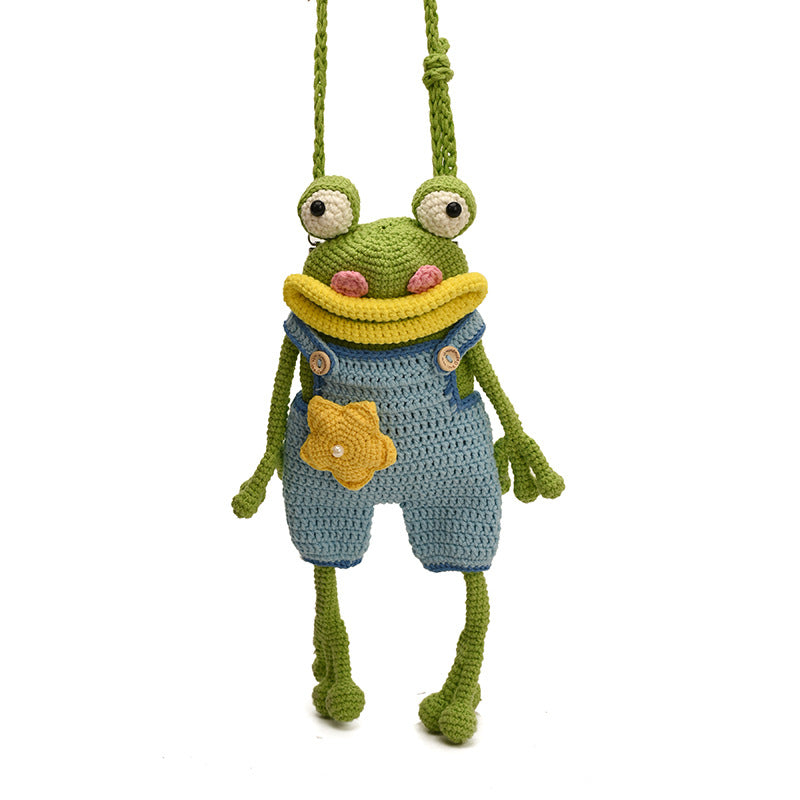 The "Goofy Gulp" Frog Crossbody Bag | Handmade Crochet Phone Pouch