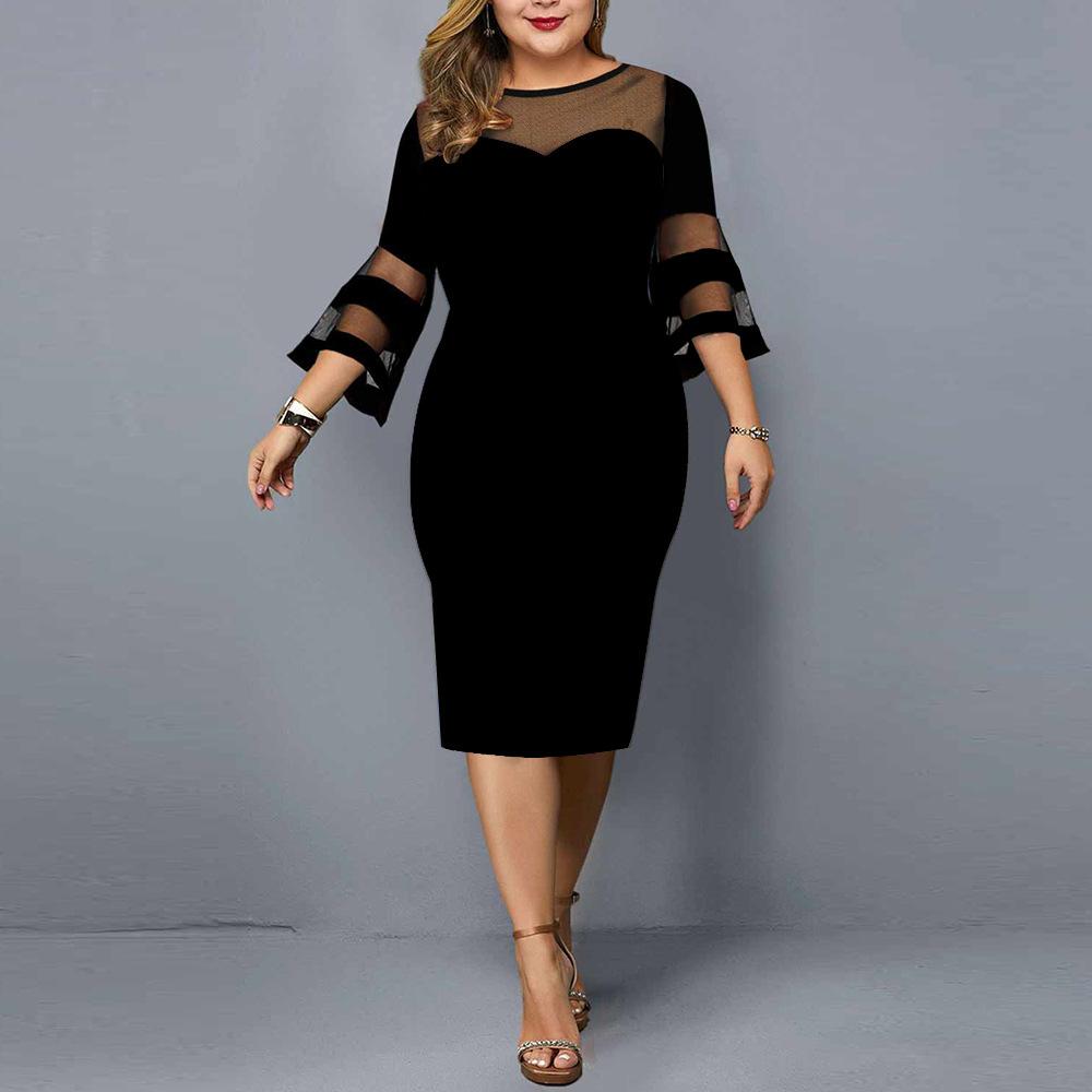 Women Plus Sizes Bodycon Dresses-Dresses-Free Shipping at meselling99