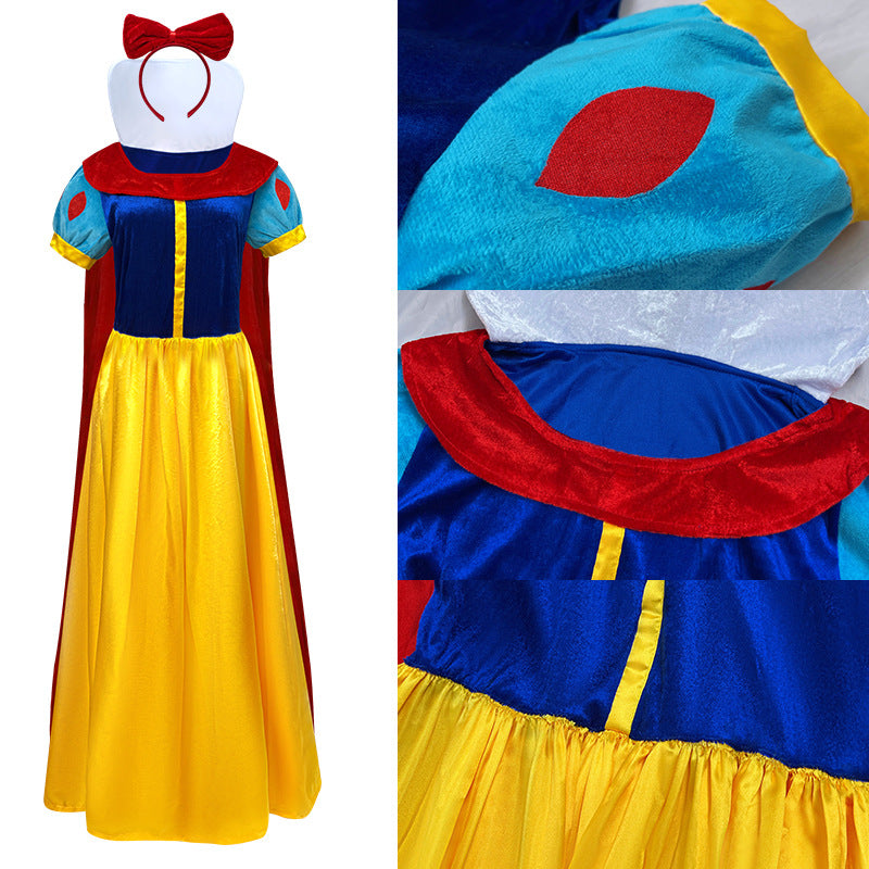 Snow White Costume Dress - Halloween Cosplay & Fairy Tale Stage Performance Outfit