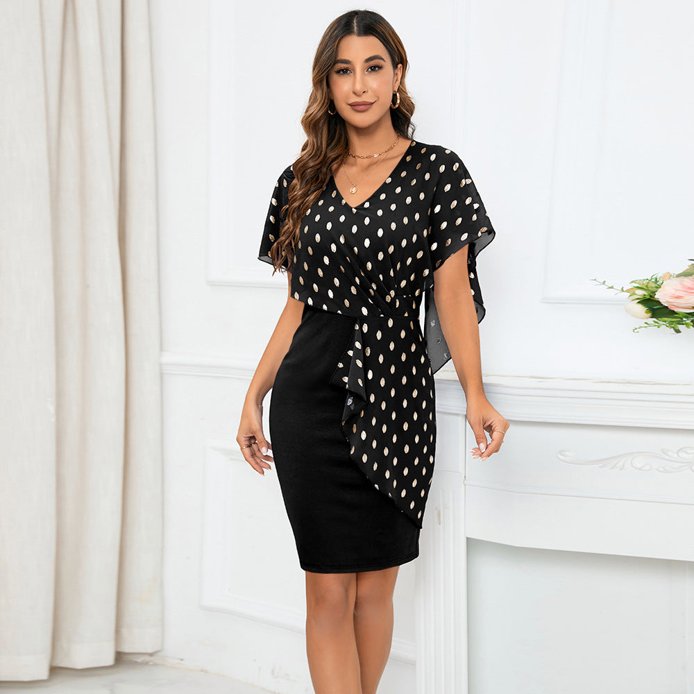 Casual Chiffon Polka Dot Print Party Dresses-Dresses-Free Shipping at meselling99