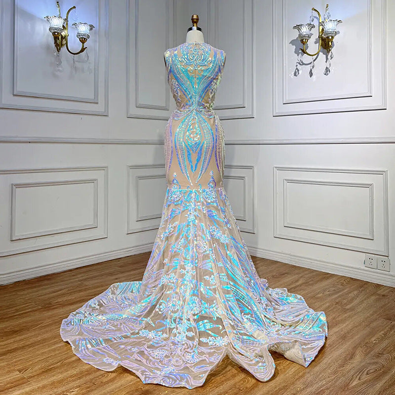 Haute Couture Mermaid Evening Gown with Train