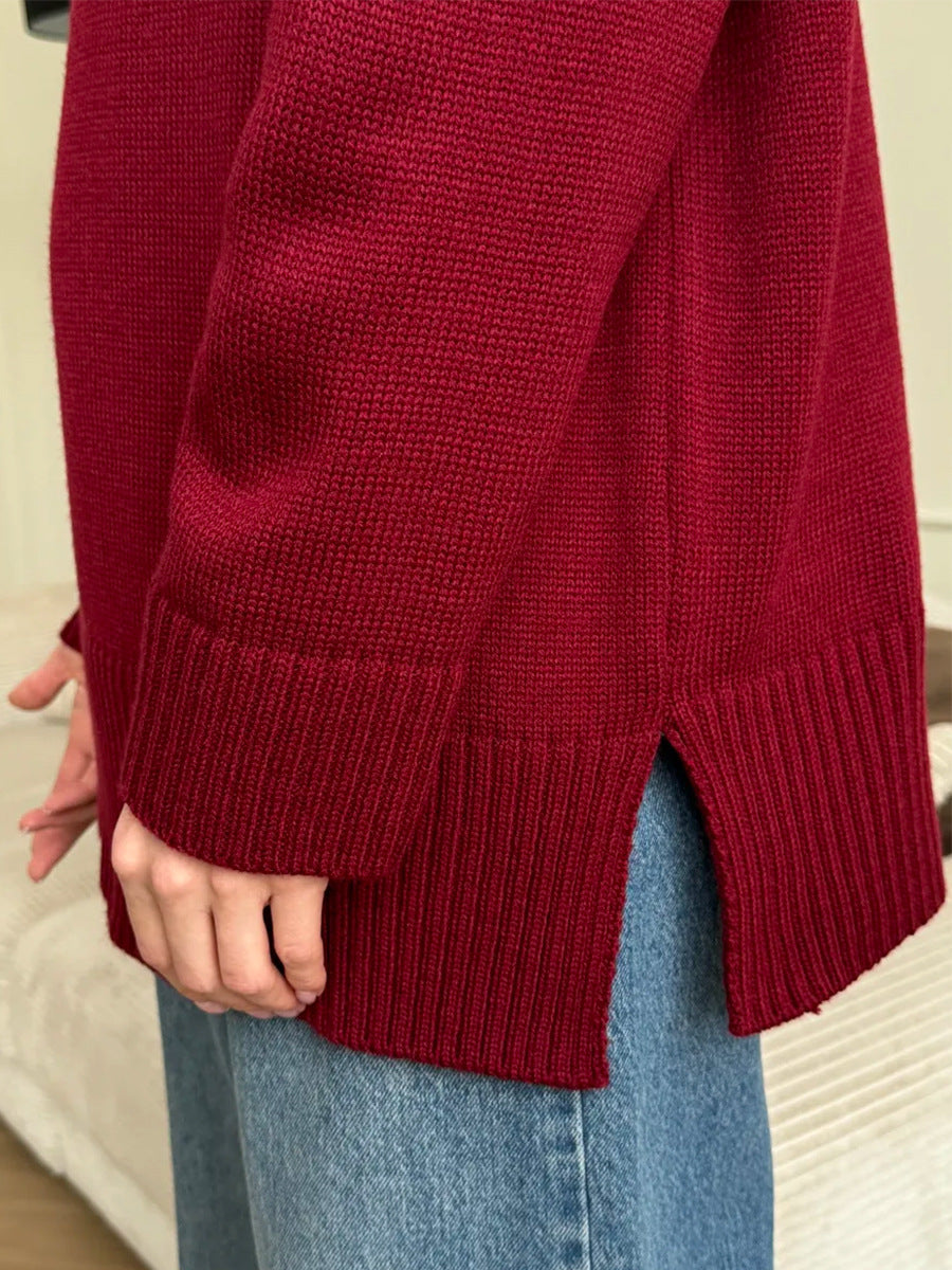 Women's Casual Split Hem Sweater
