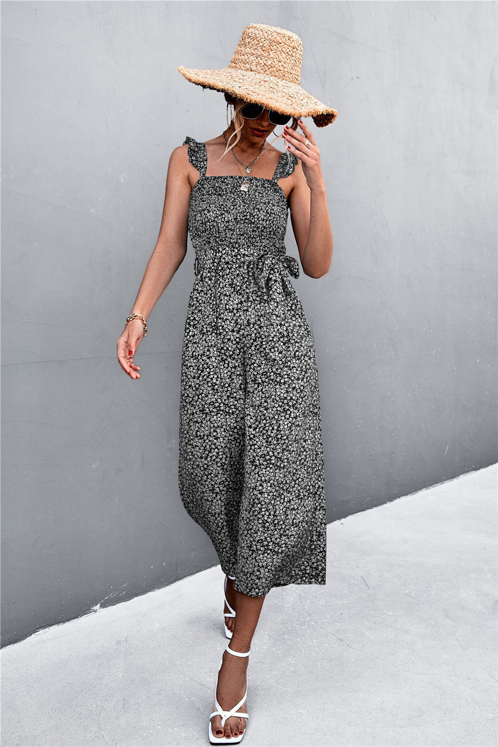 Summer Floral Print Women Jumpsuits