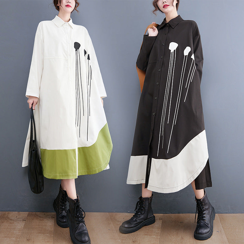 Elegant Long Sleeves Shirt Dresses for Women-Dresses-Free Shipping at meselling99