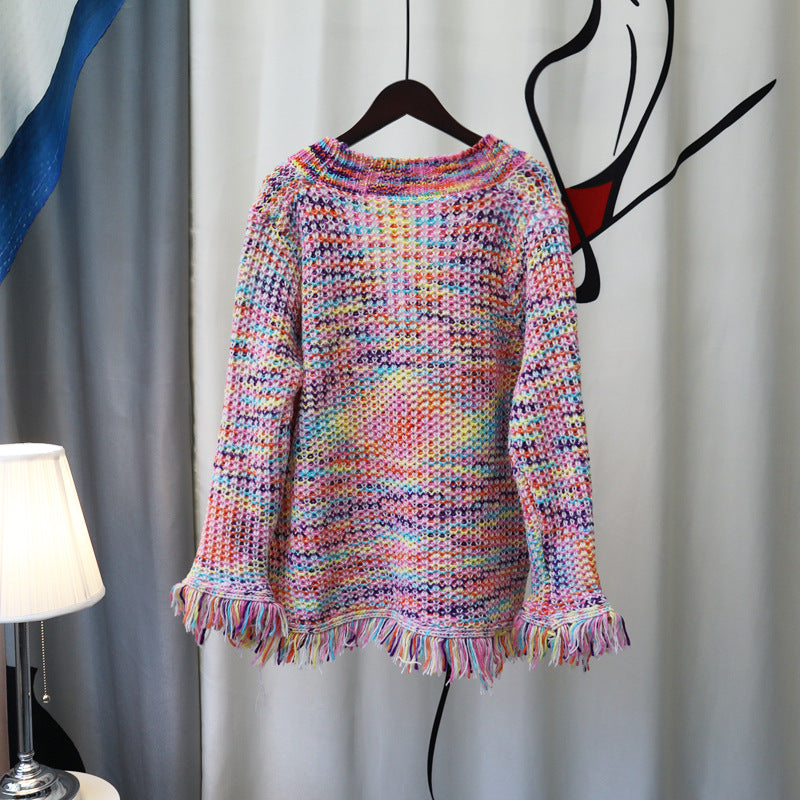 Designed Colorful Knitting Cardigan Sweaters