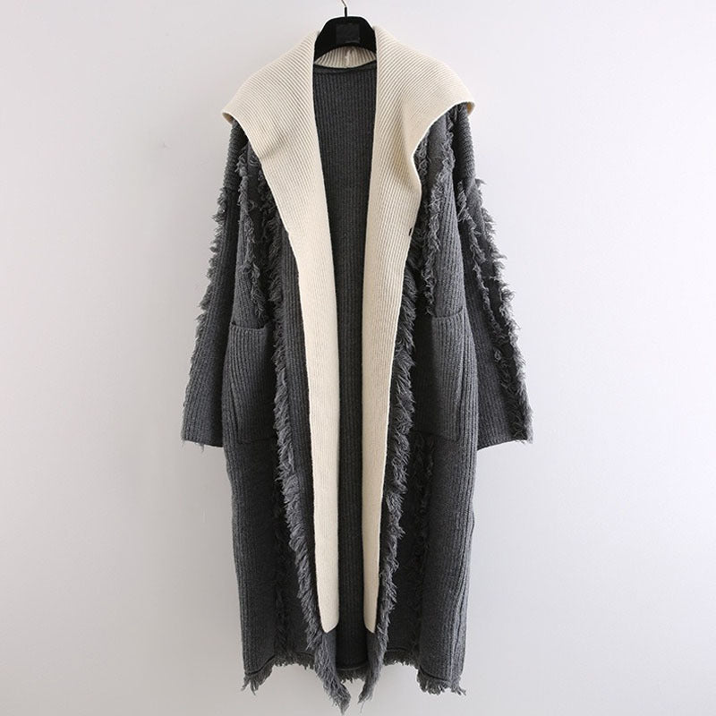 Fashion Tassels Long Sleeves Knitted Tops