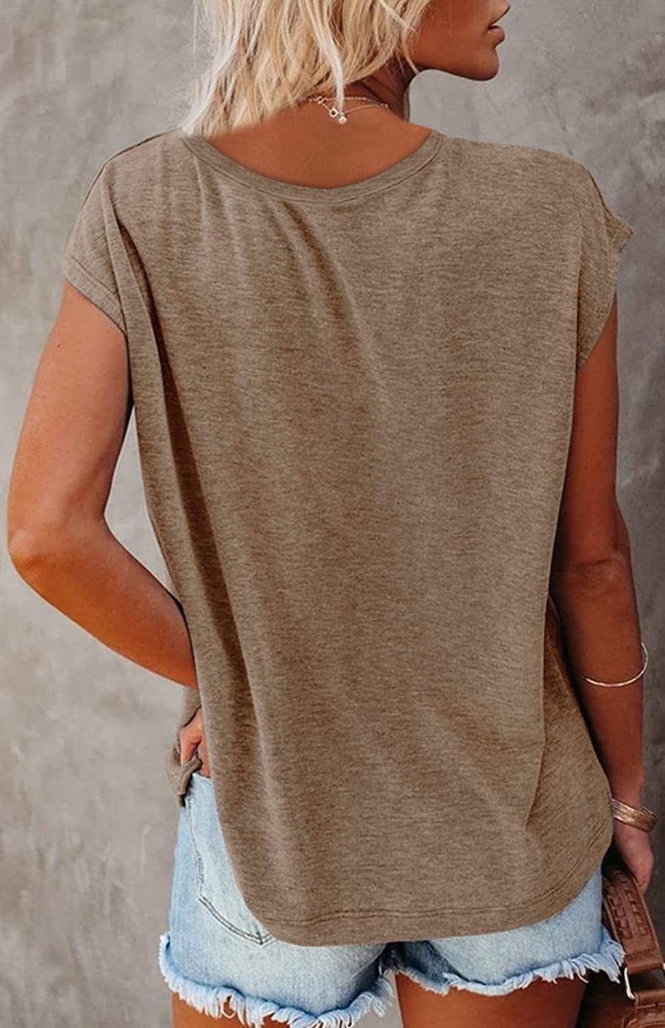 Women's Summer Sleeveless V-Neck Casual Loose Fit T-Shirt